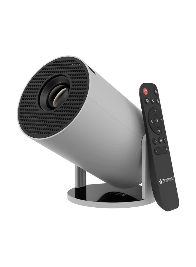 Zebronics PixaPlay® 73 Android Smart Projector, 720p Native, Support 4K, OTT Apps (Netflix, PrimeVideo, Hotstar), 200° Rotatable, 3300 Lumens, Auto Keystone, Miracast, 3W Speaker, 130" Screen, WiFi|BT - Image 3